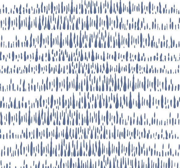Malibu Brush Marks Wallpaper - Contemporary Abstract - Navy and White | Malibu Wallpaper