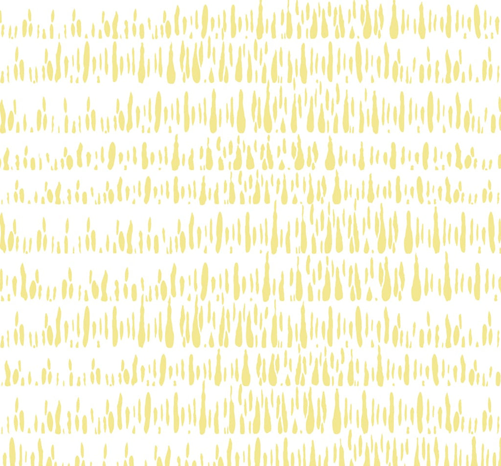 Malibu Brush Marks Wallpaper - Contemporary Abstract - Buttercup and White | Malibu Wallpaper