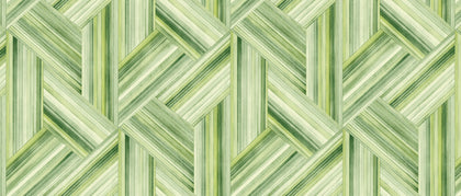 Fentucci Geo Inlay Fabric Contemporary Geometric - Chartreuse and Basil | Architectural Wallcoverings