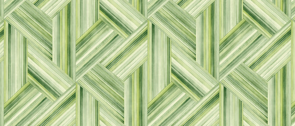 Fentucci Geo Inlay Fabric Contemporary Geometric - Chartreuse and Basil | Architectural Wallcoverings