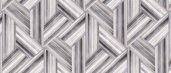 Fentucci Geo Inlay Fabric Contemporary Geometric - Cove Gray and Carrara | Architectural Wallcoverings