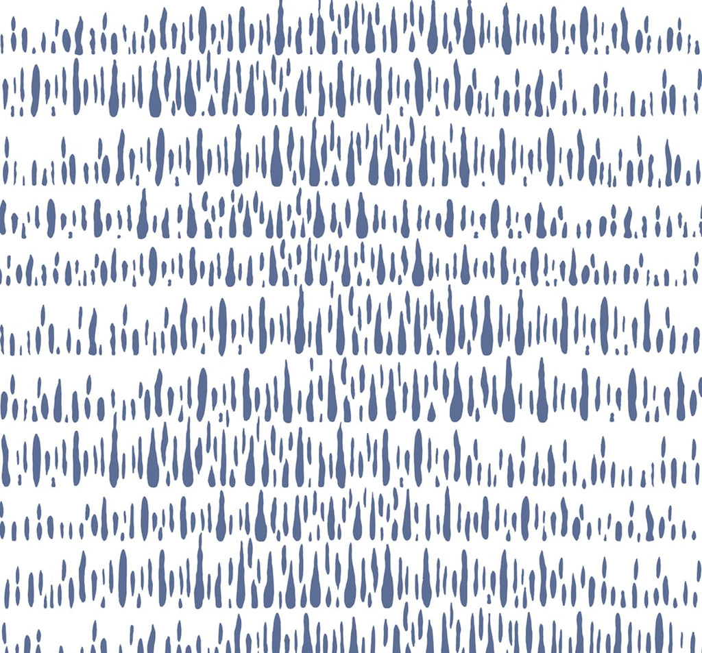 Fentucci Brush Marks Fabric Wallpaper - Contemporary Abstract - Navy and White | Malibu Wallpaper