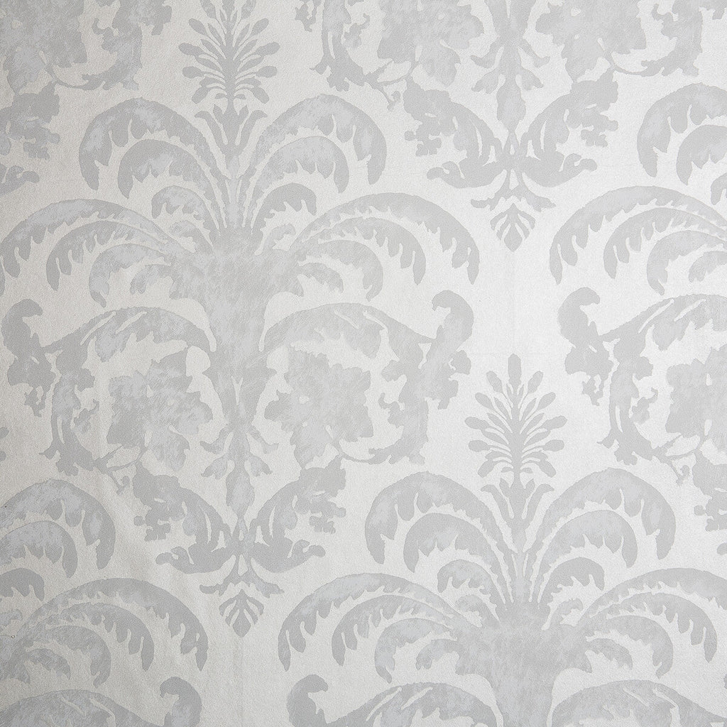 Colonial - 7 Silver | Kravet Design | Lizzo |Damask Metallic Wallcovering Print