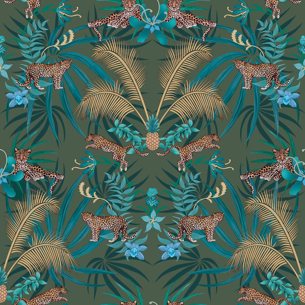 Leopard Luxe Green Wallcovering | Graduate Collection