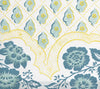 Leopardo II, Turquoise Teal Yellow on Cotton Sateen