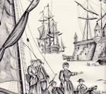 Les Pecheurs Toile, Noir