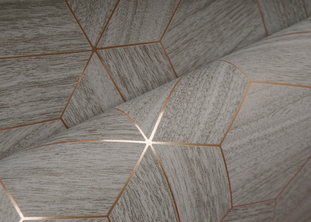 Hive Wood Geometric Taupe Grey Wallpaper | Arte Europe