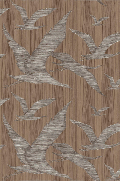 Hover Inlaid Wood Brown  Wallpaper | Arte Europe