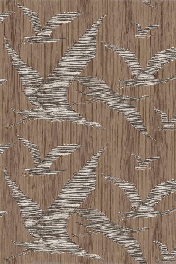 Hover Inlaid Wood Brown  Wallpaper | Arte Europe