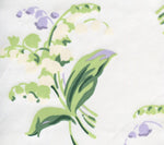 Lilies of the Valley, Greens Lavender on Cotton Sateen