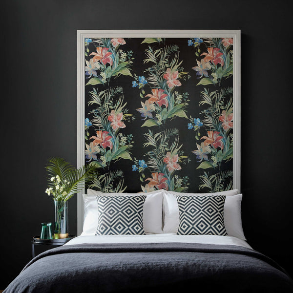 Lilliana Jet - Black Wallcovering | 1838 Wallcoverings