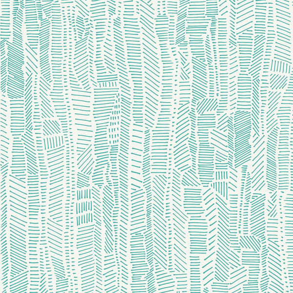 Linear Field Aqua | Poppy Print Studio Wallcovering