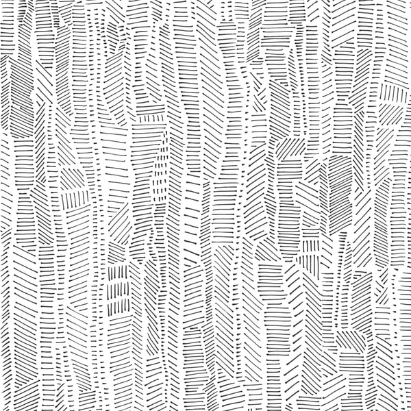 Linear Field Black & White | Poppy Print Studio Wallcovering