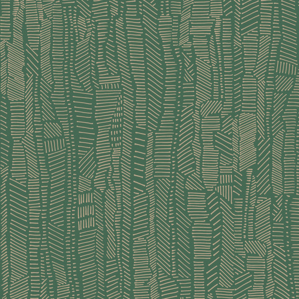Linear Field Gilt Green | Poppy Print Studio Wallcovering