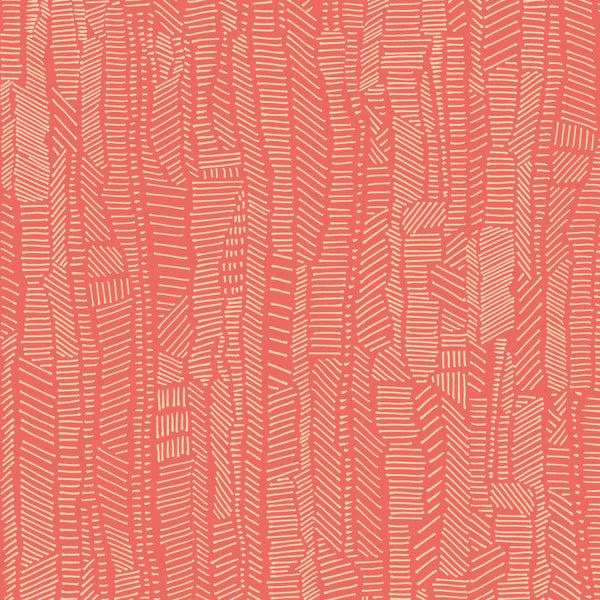 Linear Field Sun Bleached Coral | Poppy Print Studio Wallcovering