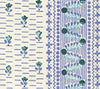 Links II, Multi Green Lavender Periwinkle on Cotton Sateen