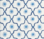 Longfellow, Navy French Blue on White Cotton/Linen