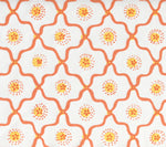 Longfellow, Orange Yellow on White Cotton