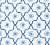 Longfellow, Royal New Blue on White Cotton