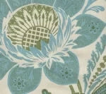 Turquoise Green on Cream