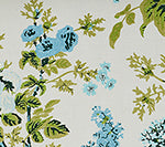 Louisa Floral, Multi Teal Green on Light Tint Wallcoverings | Quadrille