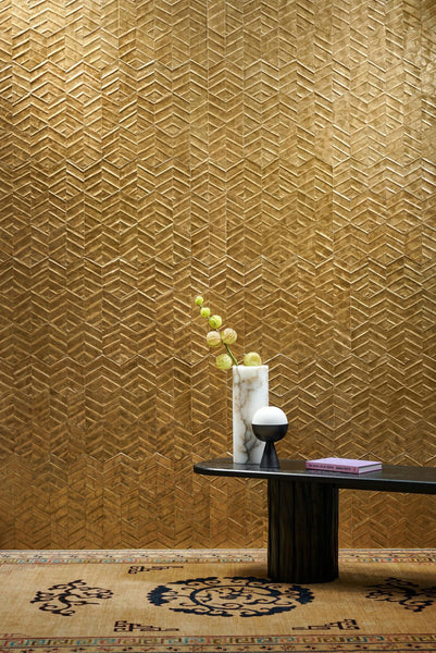 Lucea Capiz Shells Marigold Wallpaper | Arte Europe