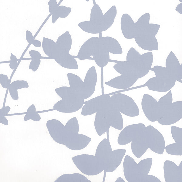 Lysette Windsor Blue on White Screen Printed - White Wallcovering | China Seas