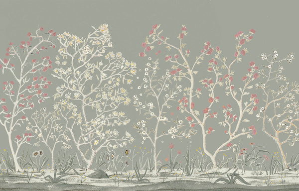 Floresta Gris, Made to Measure Linen Wallcoverings | Tres Tintas
