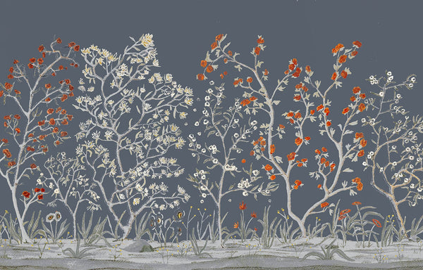 Floresta Azul, Made to Measure Linen Wallcoverings | Tres Tintas