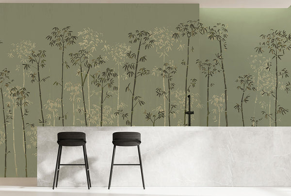 Bambú Verde, Made to Measure Linen Wallcoverings | Tres Tintas