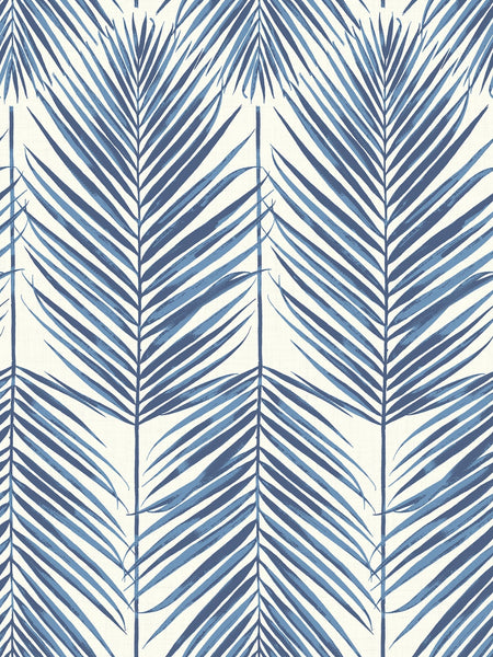 Malibu Paradise Palm Wallpaper - Coastal Palm Leaf - Coastal Blue | Malibu Wallpaper