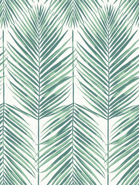 Malibu Paradise Palm Wallpaper - Coastal Palm Leaf - Tropic Green | Malibu Wallpaper