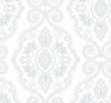 Malibu Nautical Damask Wallpaper - Coastal Damask - Blue Oasis | Malibu Wallpaper