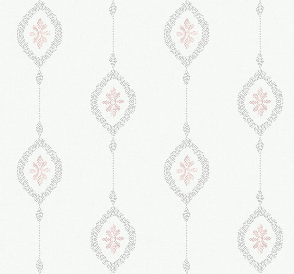 Malibu Sand Dollar Stripe Wallpaper - Coastal Geometric - Pink Sunset | Malibu Wallpaper