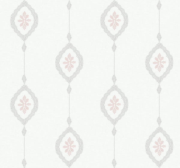 Malibu Sand Dollar Stripe Wallpaper - Coastal Geometric - Pink Sunset | Malibu Wallpaper