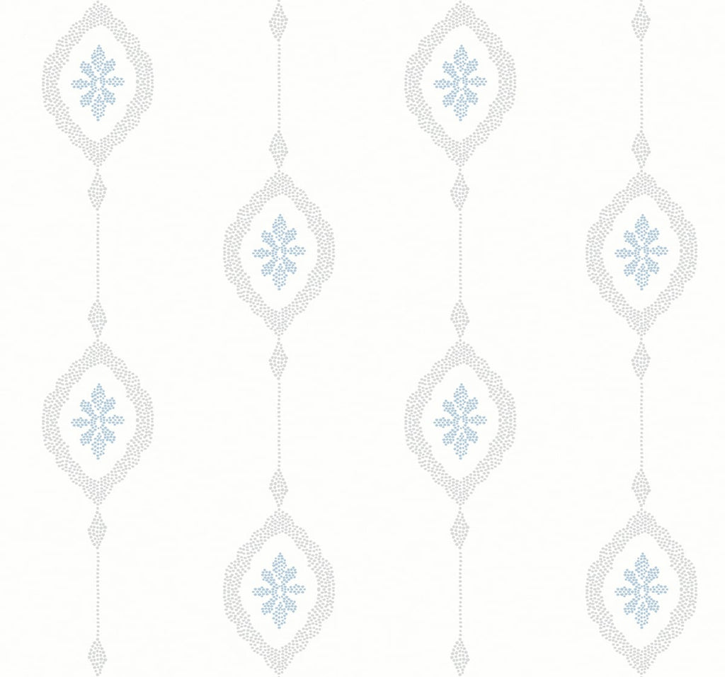 Malibu Sand Dollar Stripe Wallpaper - Coastal Geometric - Blue Oasis | Malibu Wallpaper