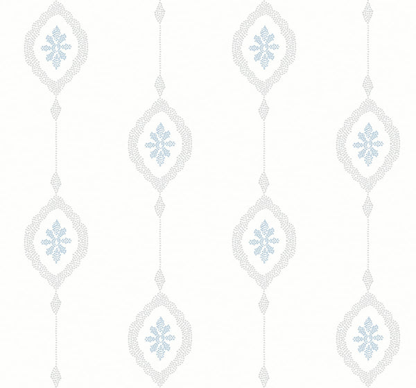 Malibu Sand Dollar Stripe Wallpaper - Coastal Geometric - Blue Oasis | Malibu Wallpaper