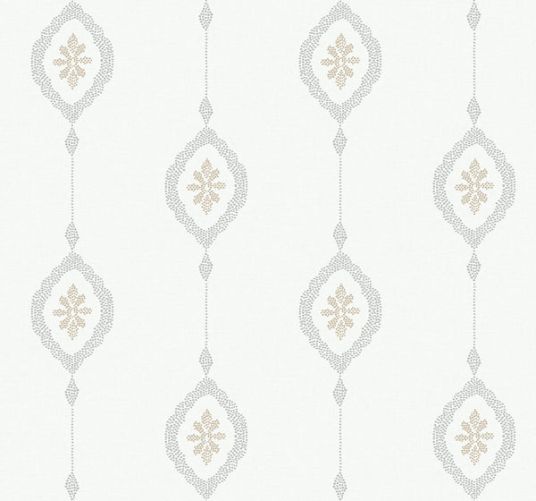 Malibu Sand Dollar Stripe Wallpaper - Coastal Geometric - Sand Dunes | Malibu Wallpaper