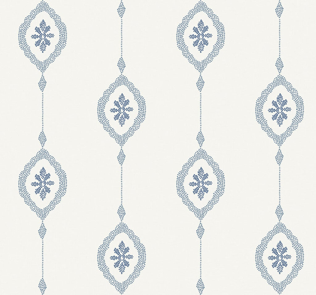Malibu Sand Dollar Stripe Wallpaper - Coastal Geometric - Coastal Blue | Malibu Wallpaper