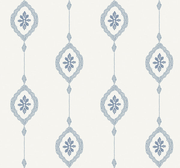 Malibu Sand Dollar Stripe Wallpaper - Coastal Geometric - Coastal Blue | Malibu Wallpaper
