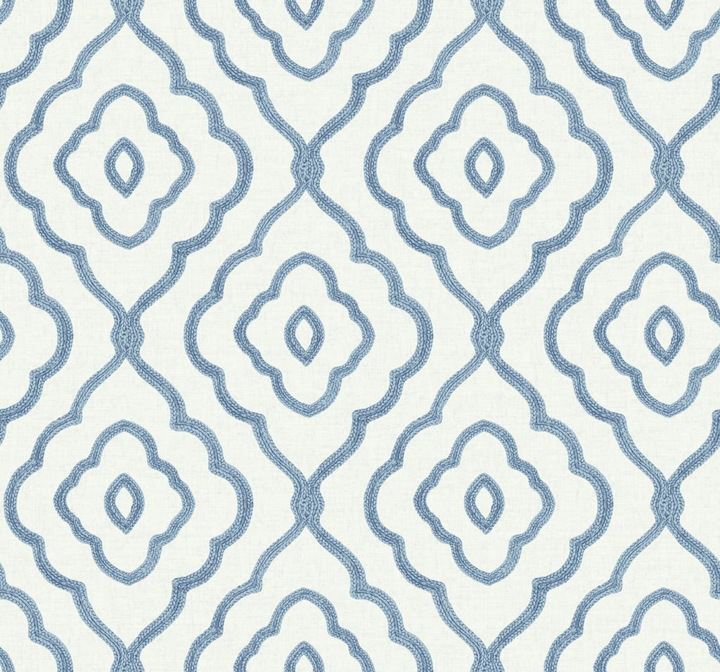 Malibu Seaside Ogee Wallpaper - Coastal Ogee - Blue Oasis | Malibu Wallpaper