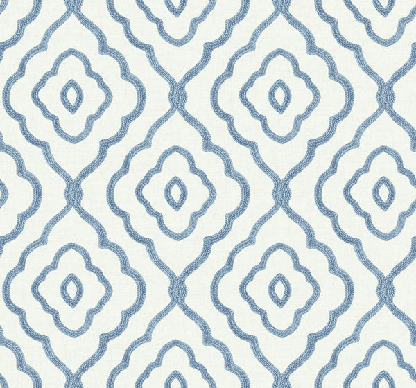 Malibu Seaside Ogee Wallpaper - Coastal Ogee - Blue Oasis | Malibu Wallpaper