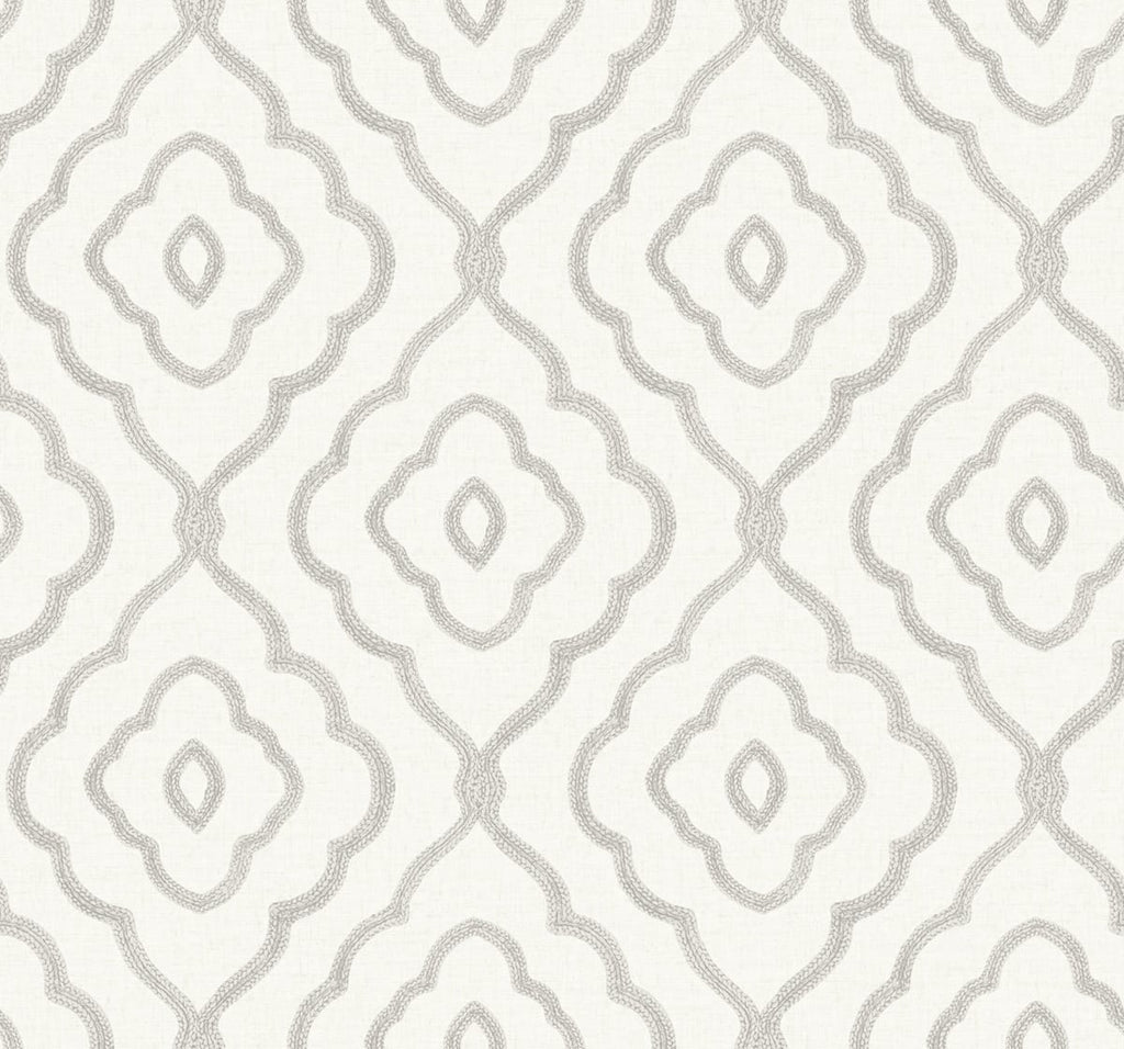 Malibu Seaside Ogee Wallpaper - Coastal Ogee - Daydream Gray | Malibu Wallpaper
