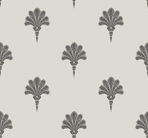 Malibu Summer Fan Wallpaper - Coastal Fleur De Lis - Black Sands | Malibu Wallpaper