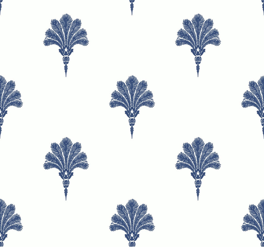 Malibu Summer Fan Wallpaper - Coastal Fleur De Lis - Coastal Blue | Malibu Wallpaper