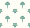 Malibu Summer Fan Wallpaper - Coastal Fleur De Lis - Tropic Green | Malibu Wallpaper