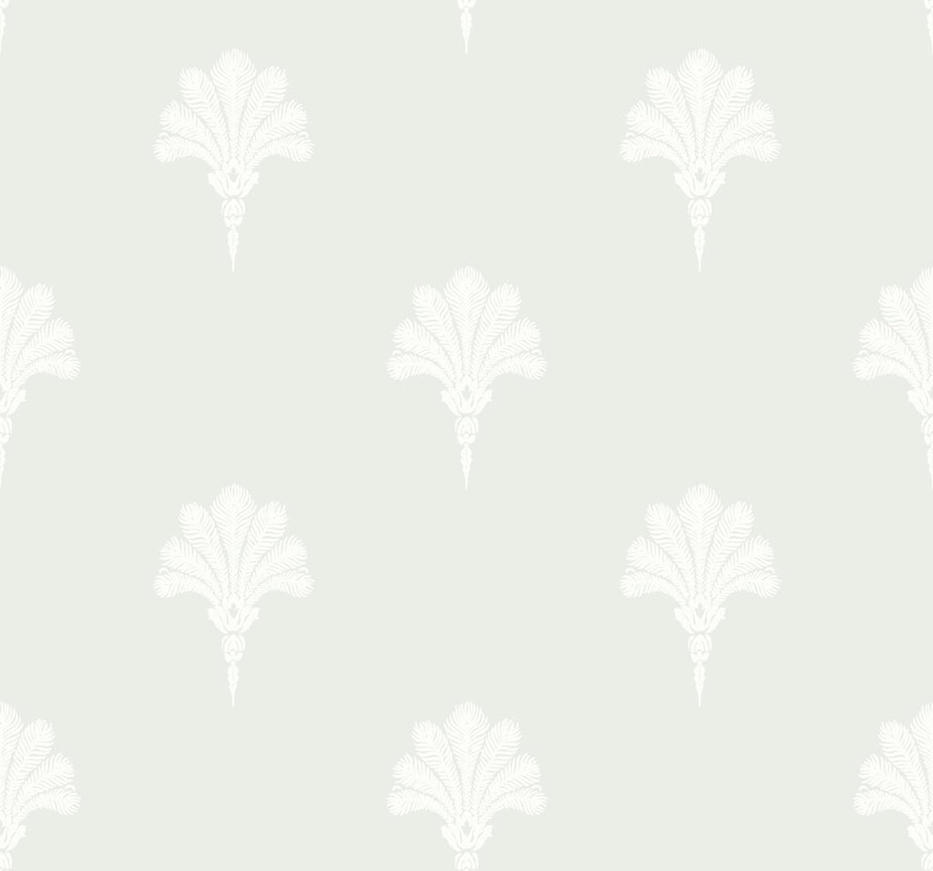 Malibu Summer Fan Wallpaper - Coastal Fleur De Lis - White Sands | Malibu Wallpaper