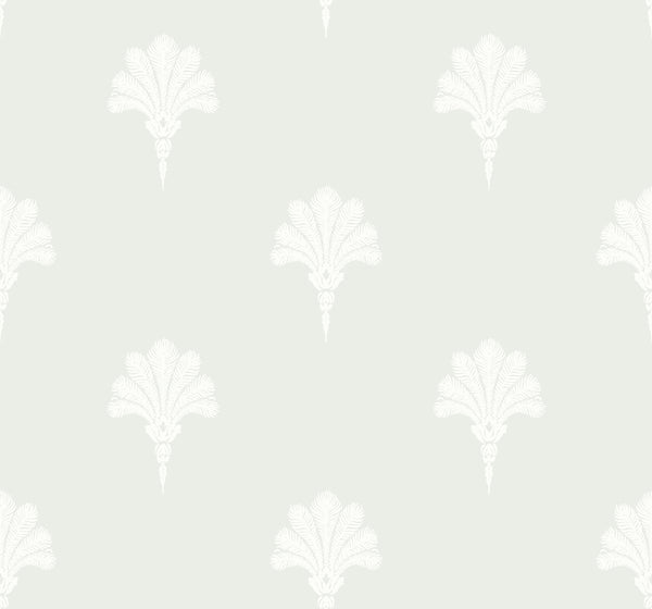Malibu Summer Fan Wallpaper - Coastal Fleur De Lis - White Sands | Malibu Wallpaper