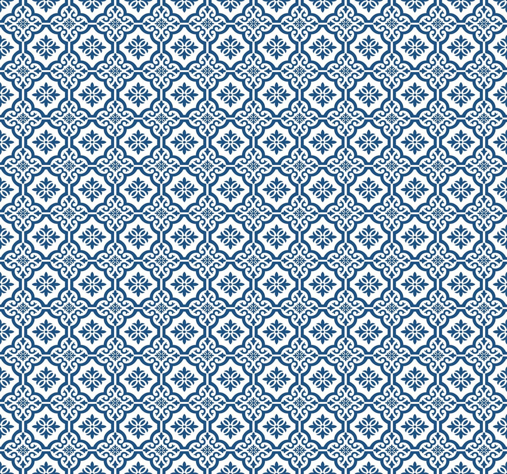 Malibu Coastal Tile Wallpaper - Coastal Geometric - Coastal Blue | Malibu Wallpaper