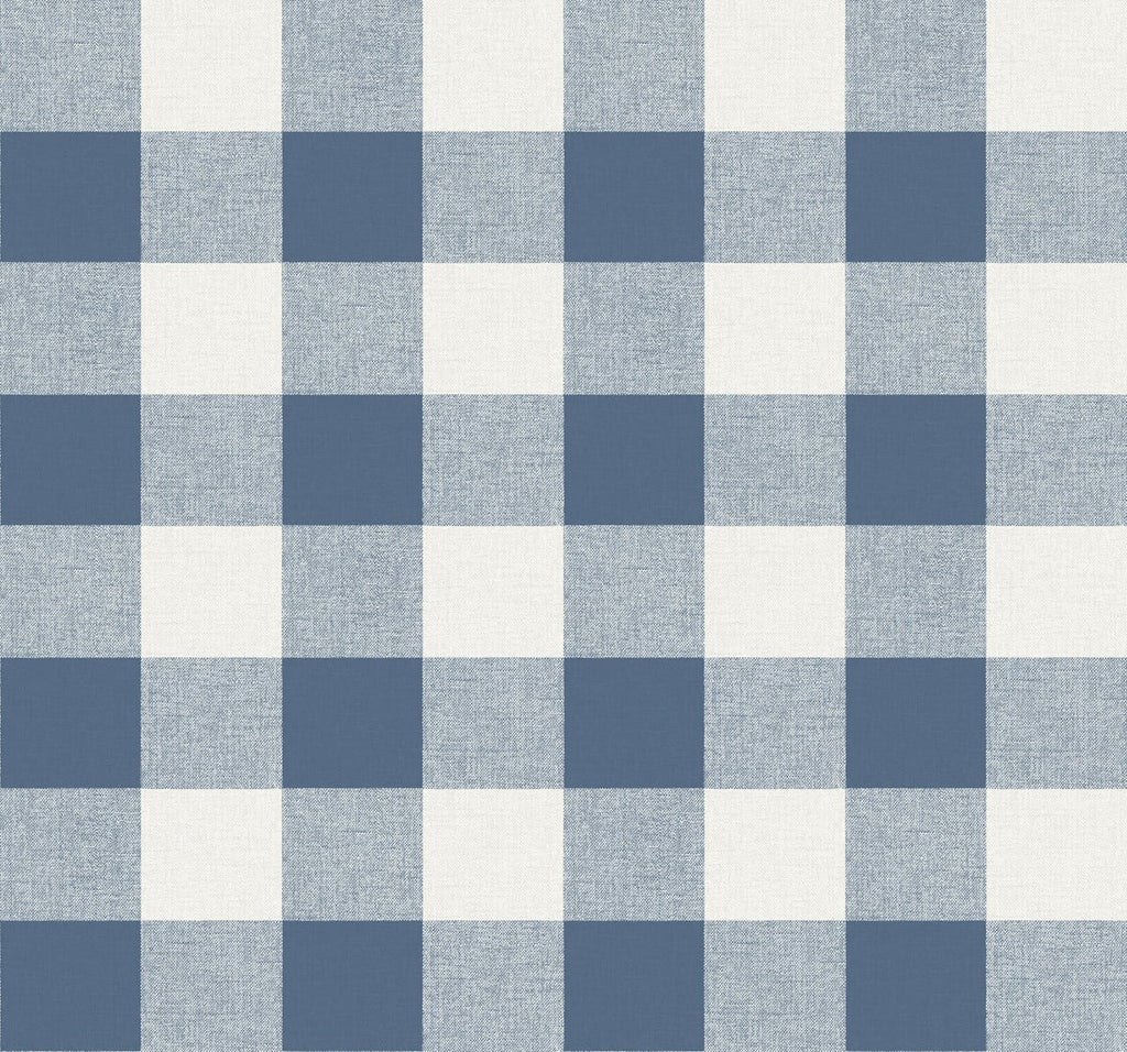 Malibu Picnic Plaid Wallpaper - Coastal Plaid - Coastal Blue | Malibu Wallpaper